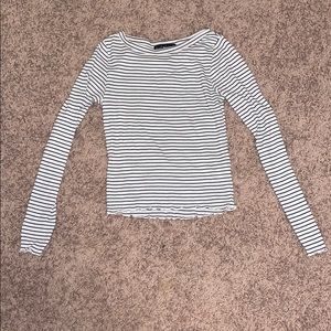 striped lettuce trimmed shirt